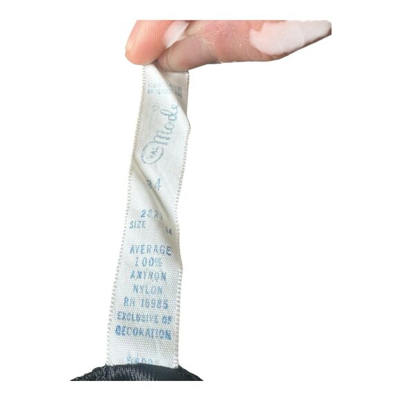 Vintage Val Mode Black Silky Satin Lace Maxi Slip Dress Women’s Size S/M - Picture 7 of 7